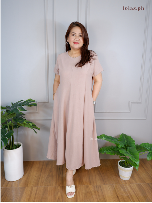 Kathleen Dress (Warm Taupe)