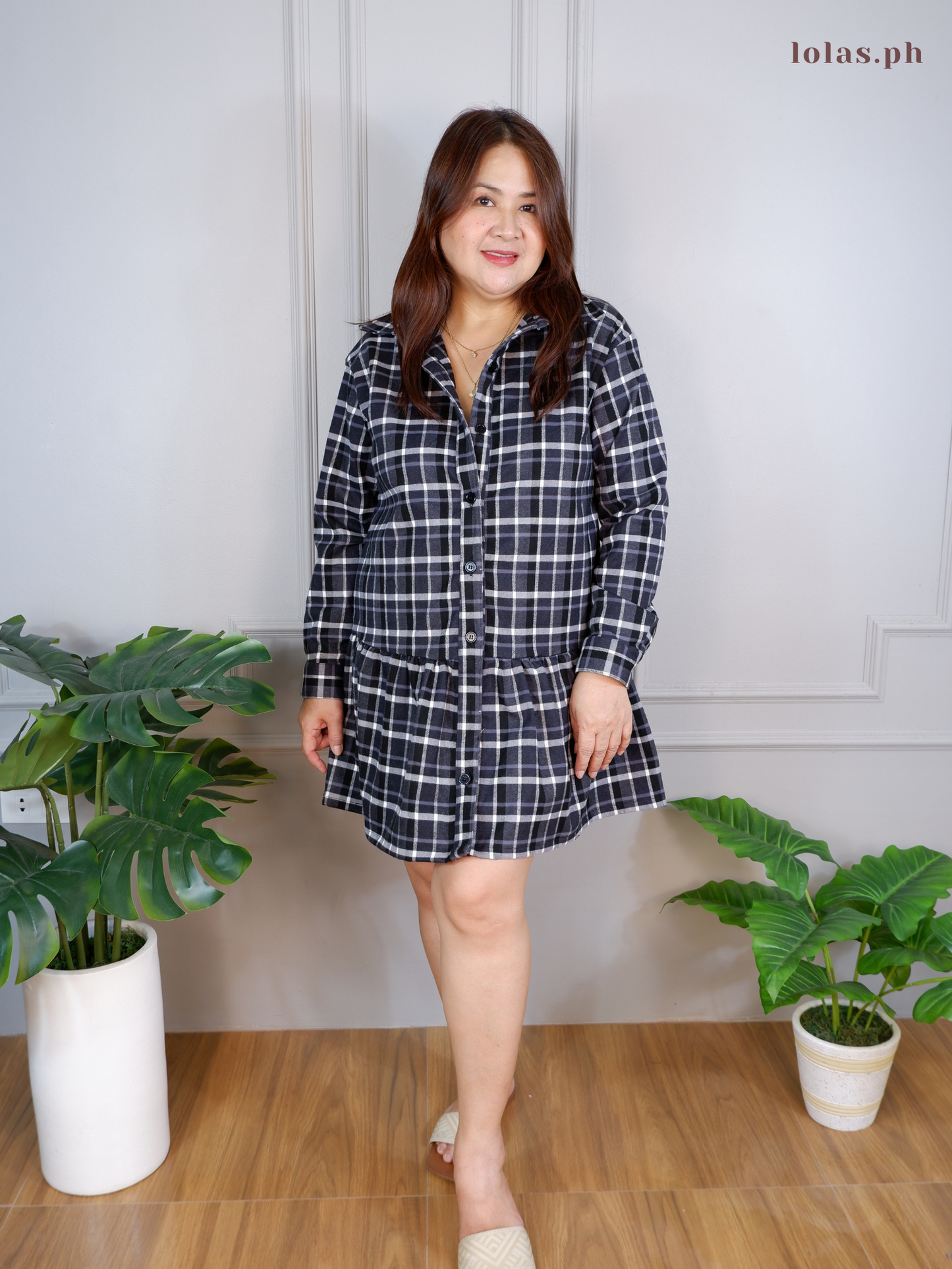 Chrissie Dress (Black Checkered)