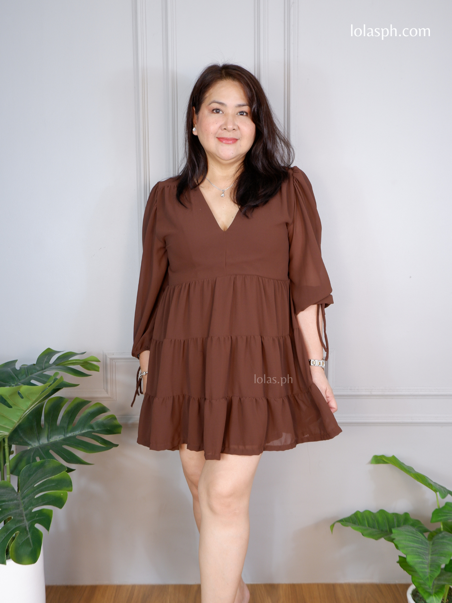 Monina Dress (Chocolate Brown)