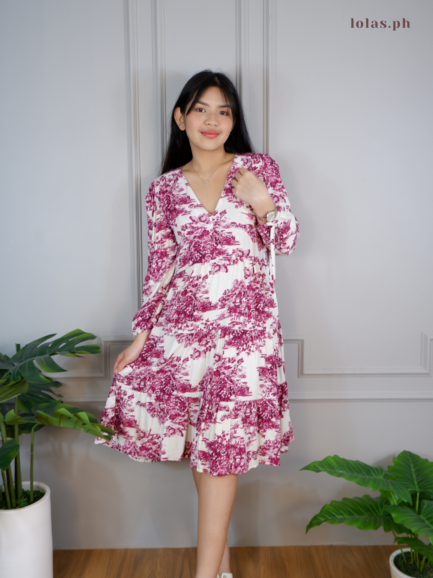 Claudia Dress (Magenta Toile)