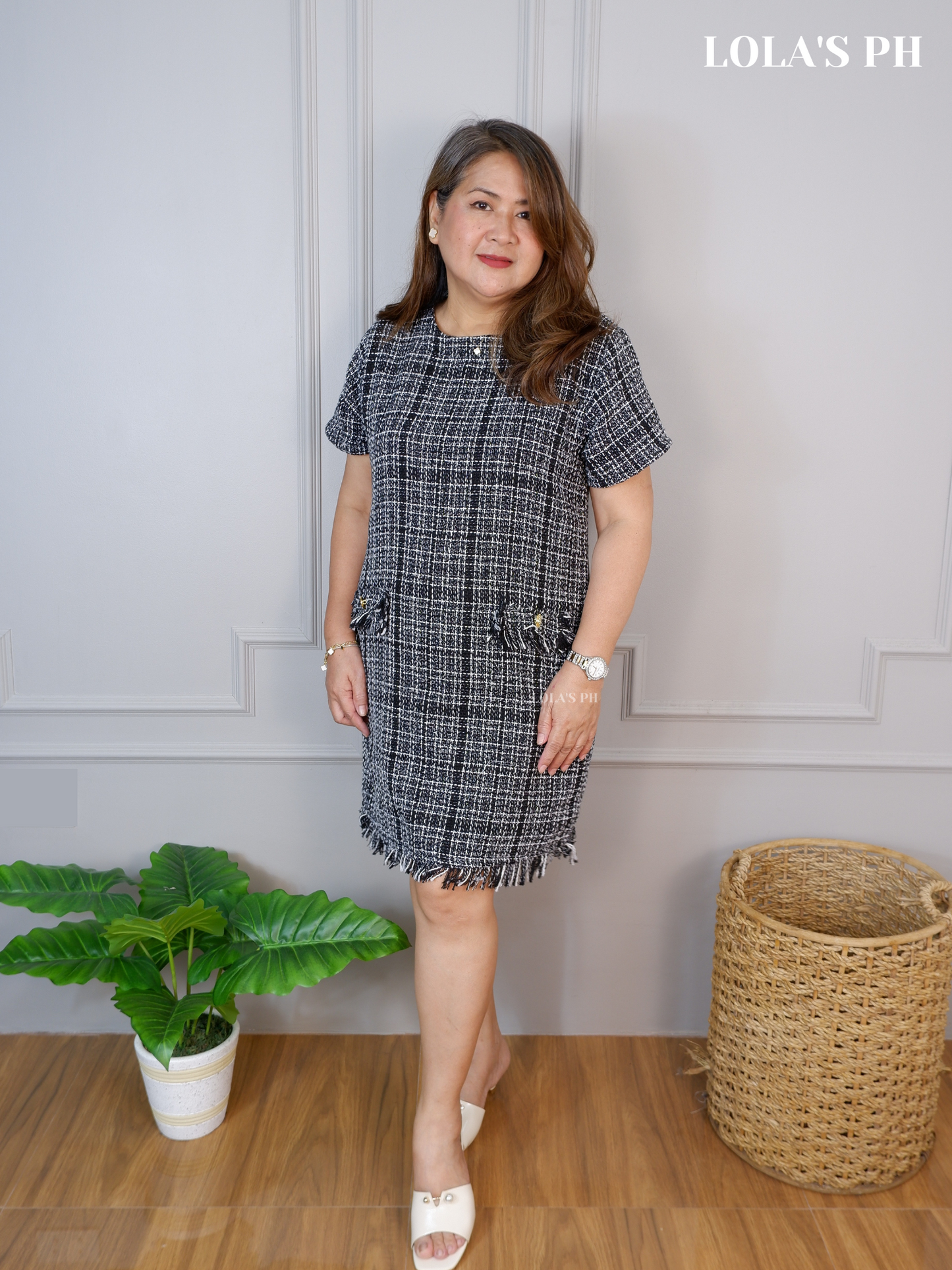 Jeryl Tweed Dress (Shadow)