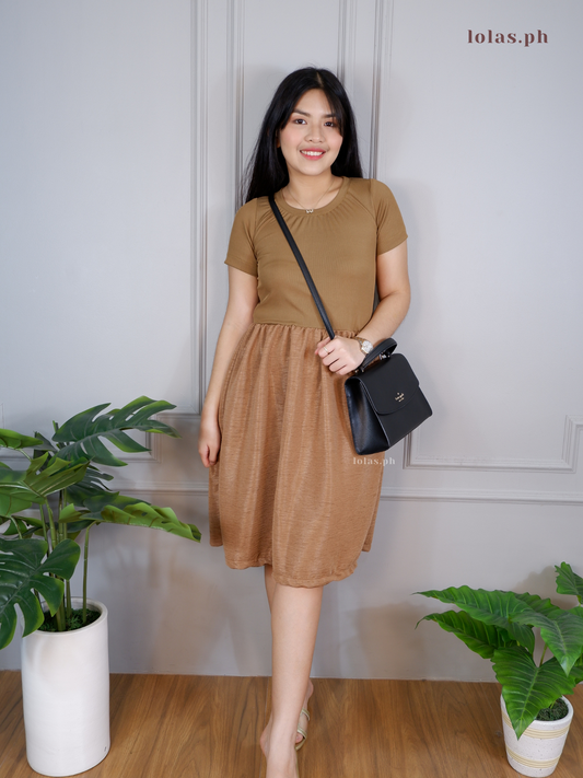 Joan Dress (Textured Brown)