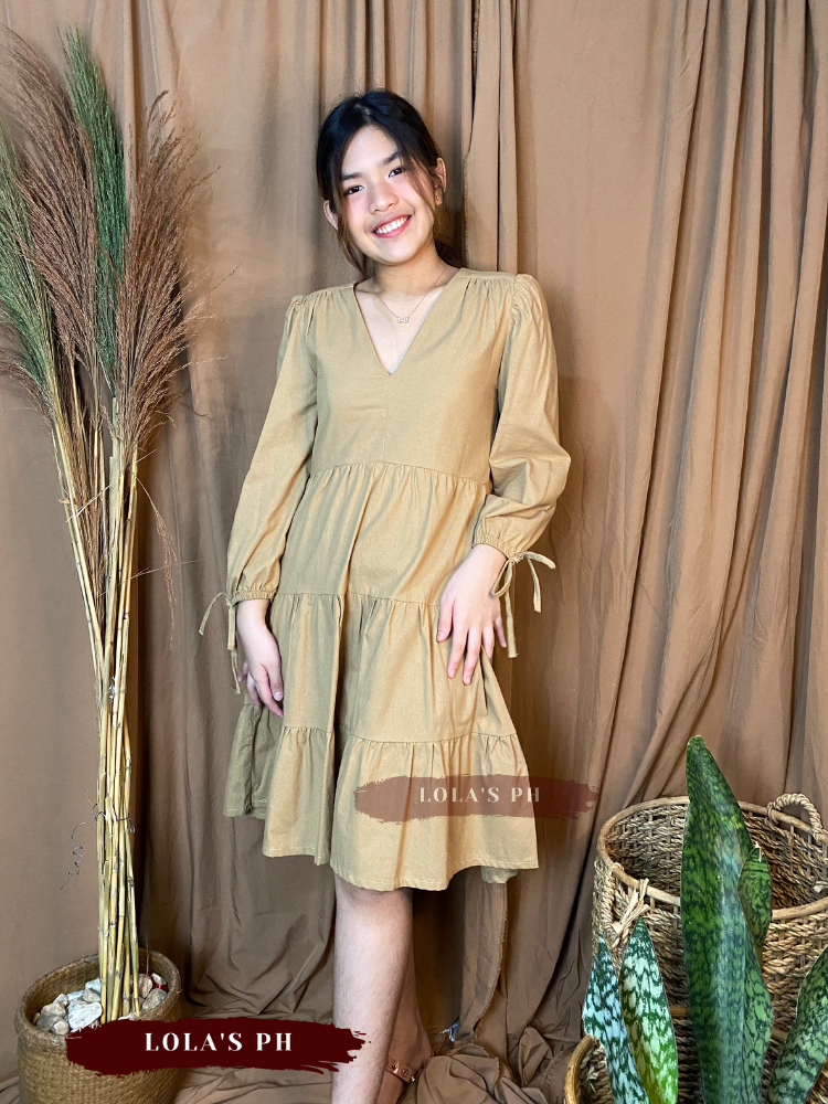 Claudia Dress (Cotton Linen Mocha)