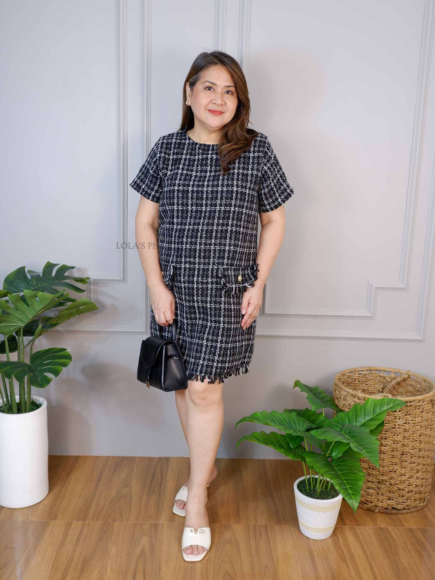 Jeryl Tweed Dress (Black)