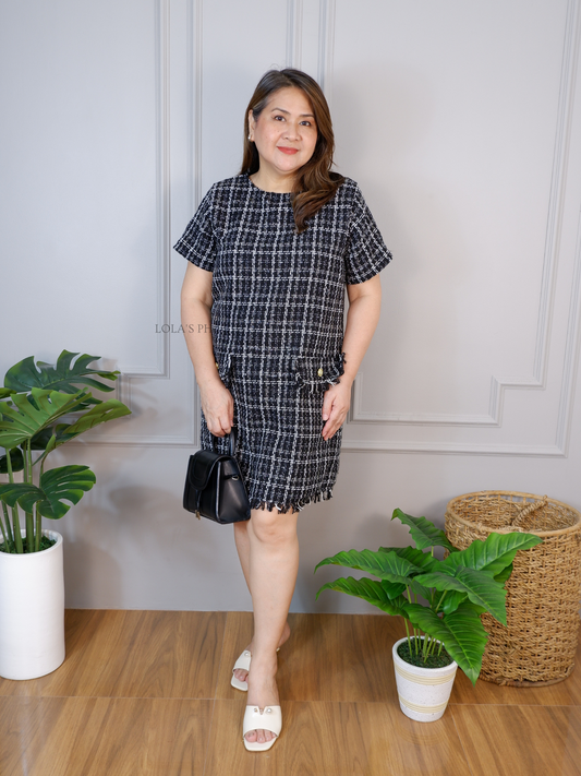 Jeryl Tweed Dress (Black)