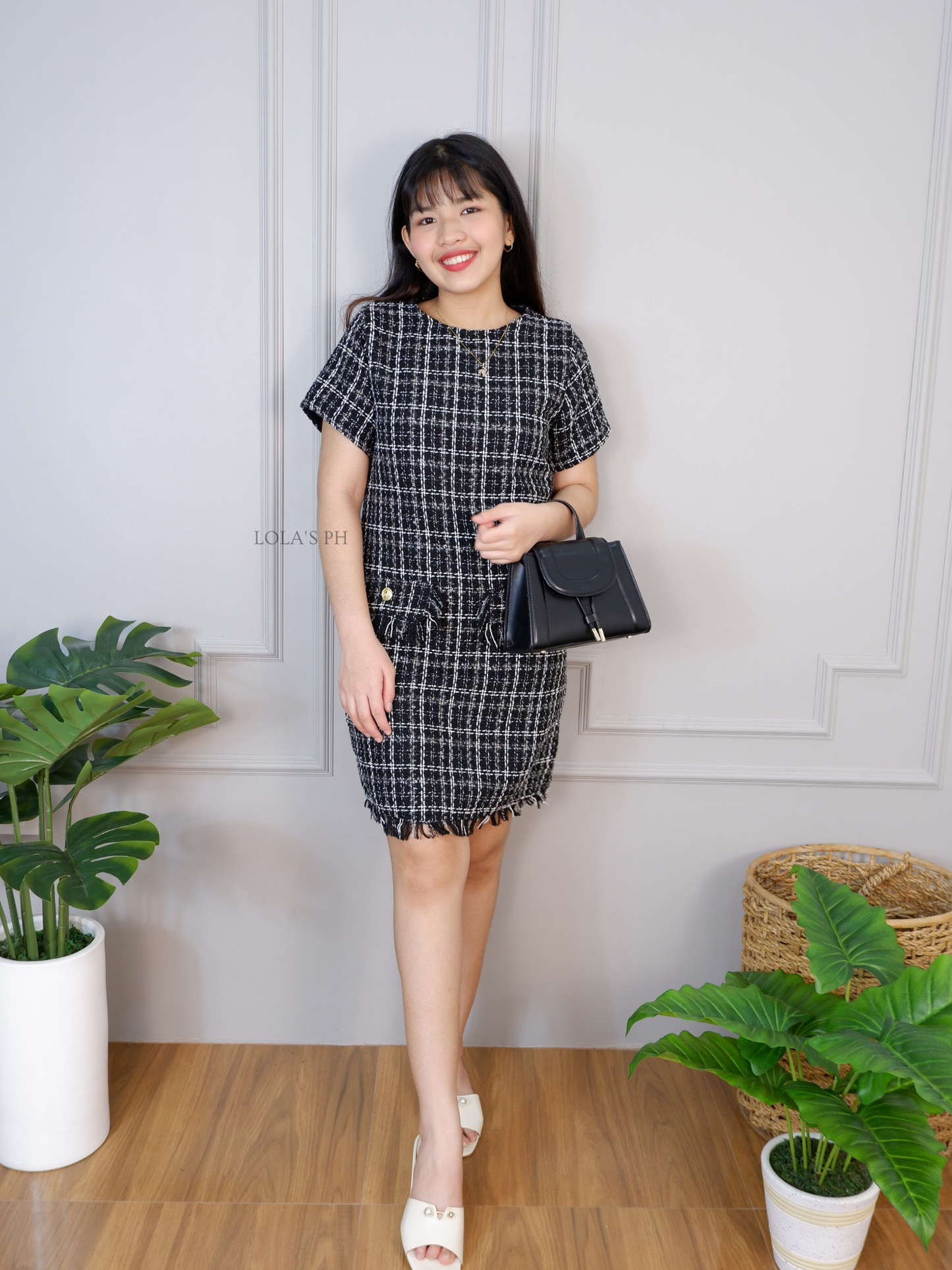 Jeryl Tweed Dress (Black)