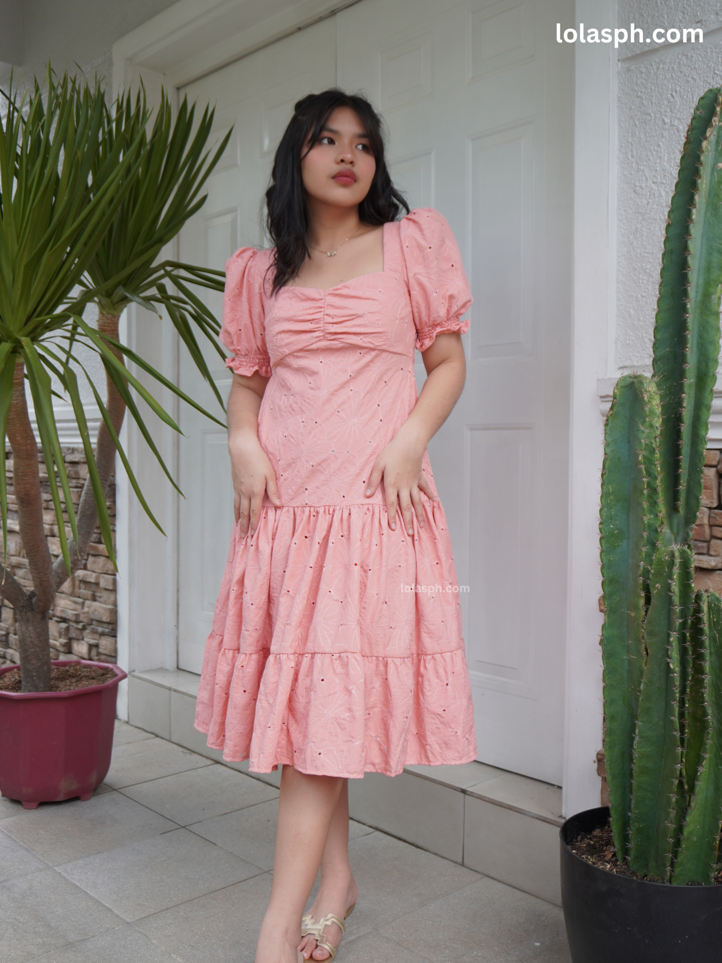 Genneel Eyelet Dress (Punch)