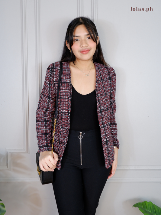 Jorz Tweed Blazer (Berry)