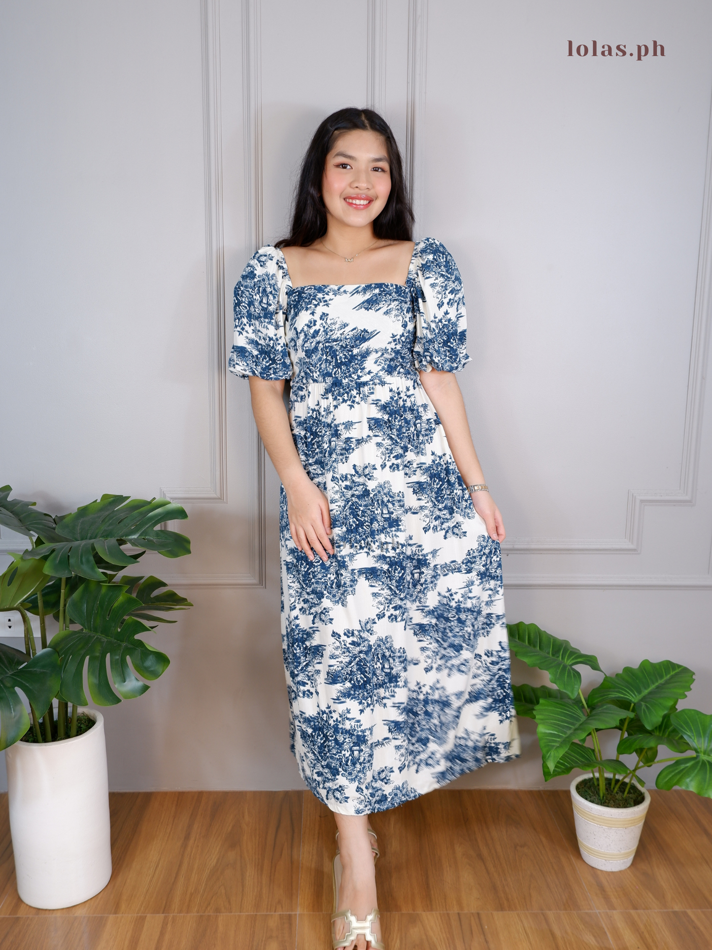 Jessica Dress (Teal Toile)