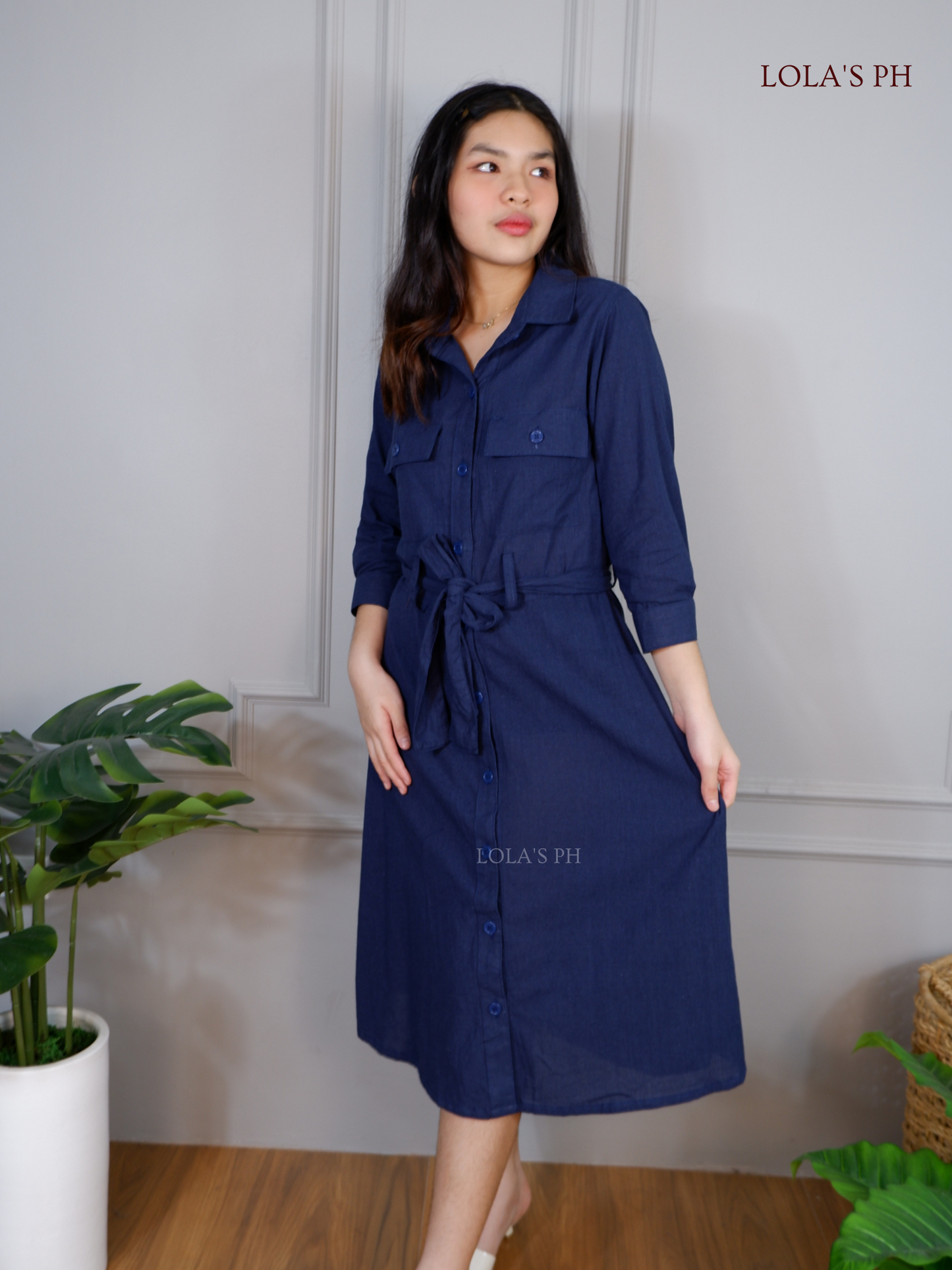 Megan Dress (Navy Blue)