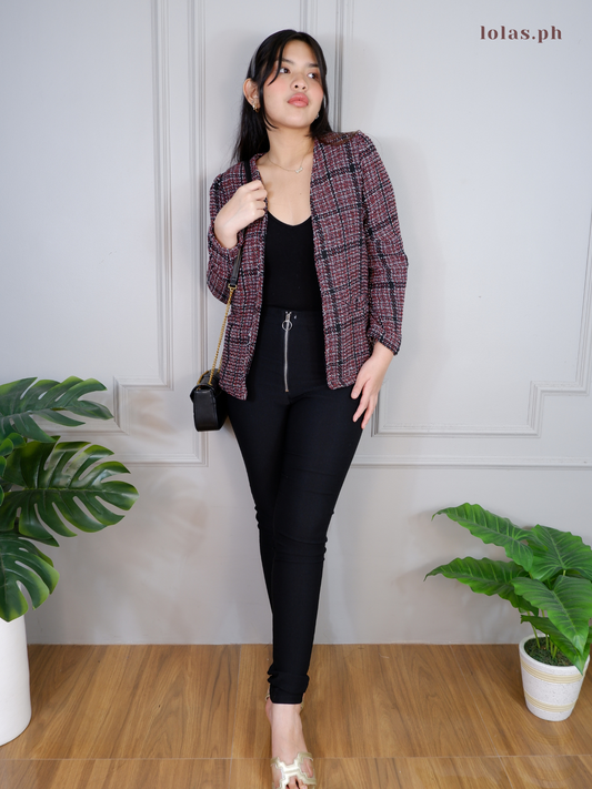 Jorz Tweed Blazer (Berry)