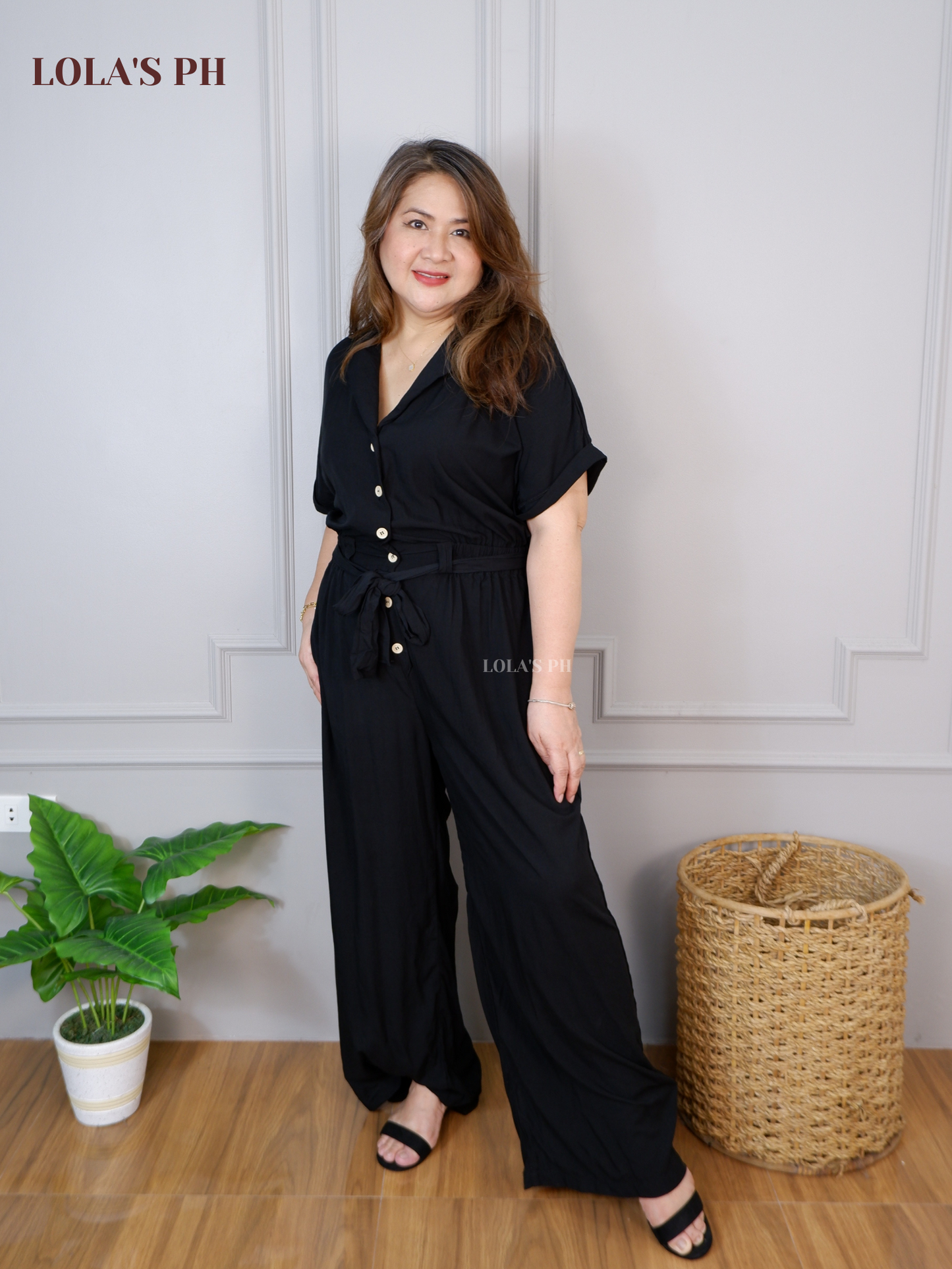 Rianne Jumpsuit (Black Soft Linen)