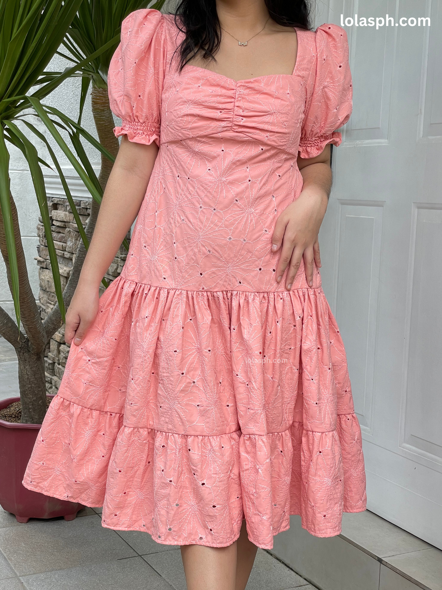 Genneel Eyelet Dress (Punch)